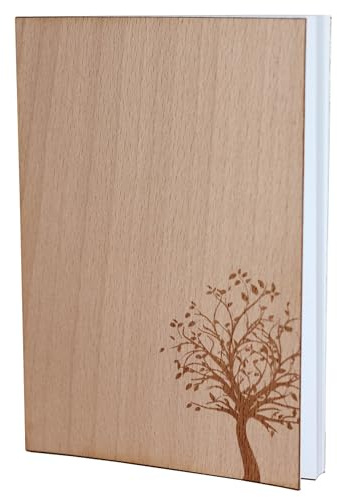 Holzgrusskarten.at Notizbuch A6 mit Holzcover – Baum des Lebens – der Ort für Skizzen, Ideen, Rezepte, Erinnerungen, Wünsche, Ziele, To-Do-Listen, Termine …