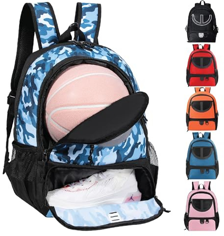 TRAILKICKER Basketballtasche aus Netzstoff, für Sport, Volleyball, Fußball, mit Ball- und Schuhfach, für Jungen, Mädchen, Herren, Damen, Ballausrüstung, Tasche, alle Sportstätten