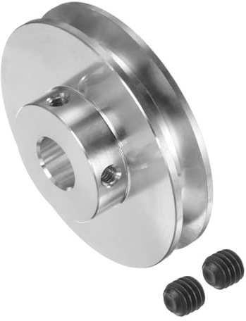 Kozelo Keilriemenscheibe 10mm Bohrung x 50mm Außendurchmesser | V-Rillen-Antriebsscheibe, Aluminiumlegierung, für 3-5mm PU-Rundriemen, für viele vorhandene Antriebskonstruktionen