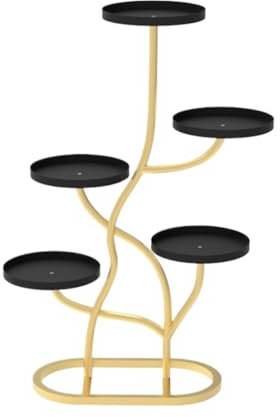 VONGAZ Pflanzenständer Blumenständer Blumenregal Hoher Pflanzenständer Für Den Innenbereich, Mehrere Pflanzenregale Für Den Innenbereich Für Die Inneneinrichtung Pflanzenregal Blumenbank(Color:Svart)