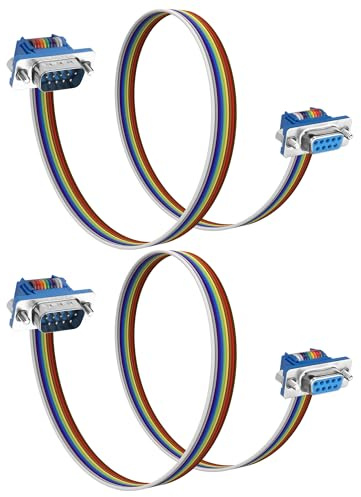 JSADZKJ DB9 Serielles Verlängerungskabel RS232, 9-Polig, für PC-Modem, PDA, 50 cm (Stecker auf Buchse)