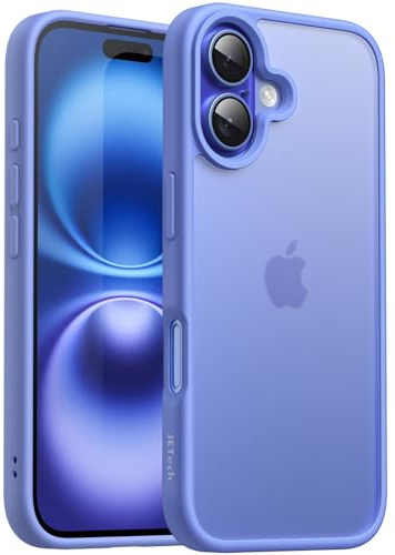 JETech Matte Hülle für iPhone 16, Ultramarin | Robuster Schutz, Matte Rückseite, Anti-Fingerabdruck, Stoßfestes Design