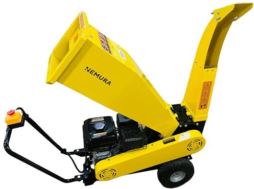 Nemura Broyeur vegetaux et branches thermique 212cc - Capacité de broyage max 50mm - Compact et Performant - Sysème de sécurité - Qualité Professionnelle - Marque Française