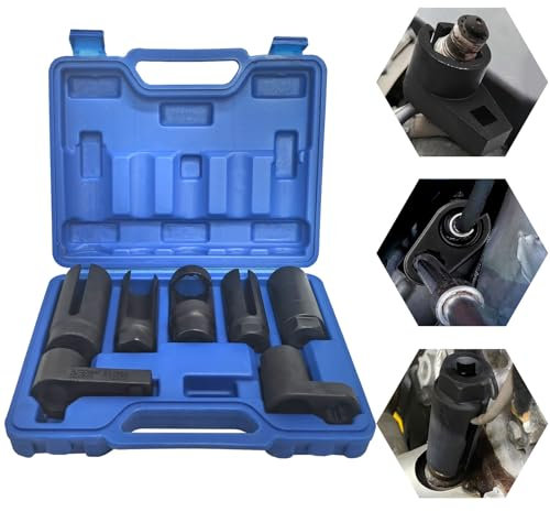 ENNJING 7 Pcs Oxygen Sensor Removal Tool-lambda Sensor Socket Removal Socket Set,22mm/27mm/29mm O2 Sensor Sockets With 3/8 & 1/2 Drive,Drive Oil Pressure Sending Unit Removal Kit For Car Maintenance