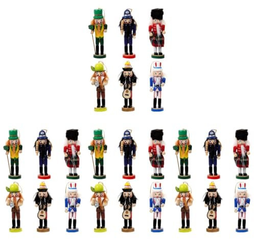 PRETYZOOM 4 Juegos Adornos De Nogal Cascanueces Decoración Navideña Cascanueces Puerta Decoración De Madera Adorno De De Navidad De Navidad 6 Piezas * 4