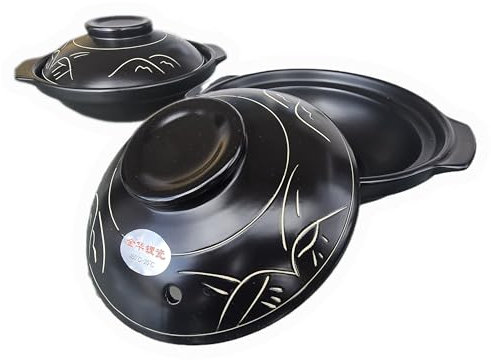 2 Bo Chai Clay Pot 18 cm Ceramic Casserole Casserole Oven Dish up to 450 °C Japanese Ceramic Cooking Pot