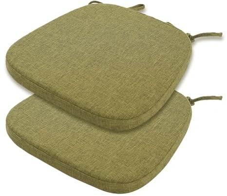 SJMDMZD 4/2/1er Set Stuhlkissen Baumwolle und Leinen 42x40x35 cm Sitzkissen Stuhl mit Riemen Rutschfestes Waschbares Sitzauflage für Stühle im Büro Outdoor Indoor Garten C 2 Pieces