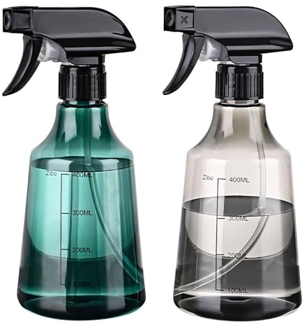 2 Stück Sprühflasche 500ml,Transparent Zerstäuber Sprühflaschen,Kunststoff Wassersprühflasche,Professional Friseur Sprühflaschen Spray Bottle,Sprüher Pflanzen,Wasserspray für Reinigung,Garten,Friseur