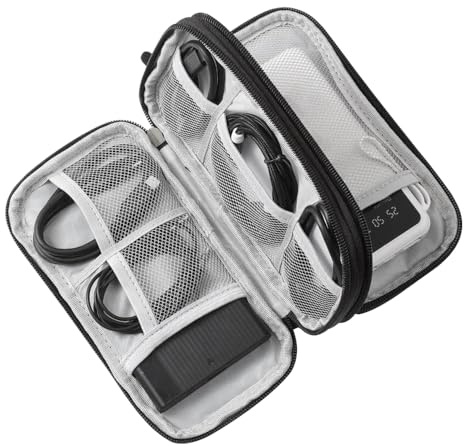 Hiuyavy Electronics Accessories Organiser Bag, Cable Organiser Bag, Travel Cable Organiser Portable Organiser Bag Travel Gadget Bag for Cable Cord Charger Earphone(Black)