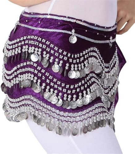 Cadena de cintura de lentejuelas para mujer, talla grande, para bufanda de cadera oriental y monedas de danza del vientre árabe, accesorios