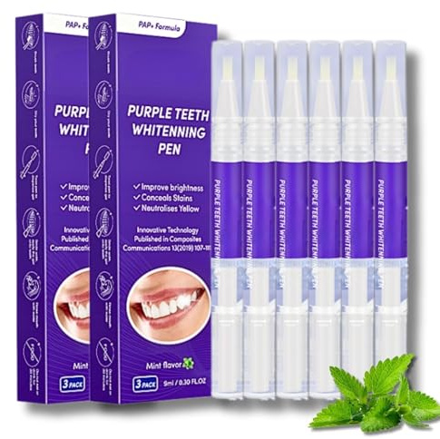 Zahnaufhellung Stift Bleaching Zähne,6 Stück Set,Effektives Zahnbleaching Gegen Verfärbungen von Kaffee,Tee und Nikotin,Zahn Bleaching Set mit Einfacher Rotation Anwendung