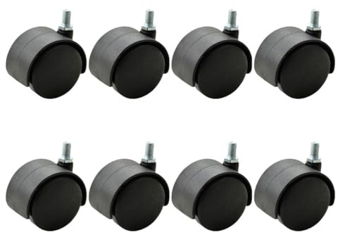LOLIPPYY 8 Ruedas Giratorias de Plástico M8 para Muebles y Estantes, Diseño Fácil Movilidad Adecuado para Oficina en Casa y Espacio de Trabajo