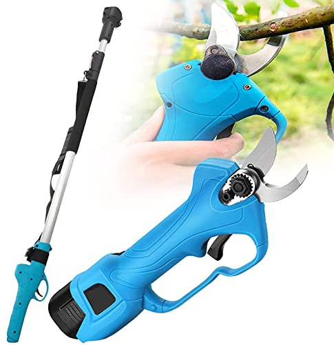 VGVSBG Cesoie elettriche da potatura, Cesoie da potatura Senza Fili, Tagliaerba da Giardino, Cesoie elettriche telescopiche da potatura con 2 batterie da 2 Ah per potatura da Giardino e r