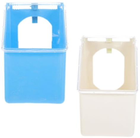 HOOTNEE Pigeon Feeder 2 Pcs Plastic Hanging Box with Lid for Pigeon Feeding Container and Health Grit Box for Small Birds
