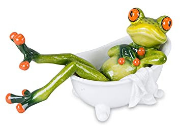 formano Dekoration Frosch in der Badewanne, hellgrün, 14 cm