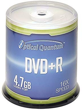 Optical Quantum DVD+R 4.7GB 16x Recordable Media Disc - 100 Spindle (FFP) OQDPR16LT-BX