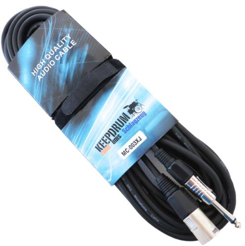keepdrum MC-003 X J Câble Boîte 10 m câble audio XLR mâle – Jack 6,3 mm