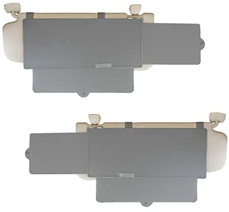 Car Visor Sunshade, WANPOOL Car Visor Anti-glare Sunshade Extender for Front Seat Driver and Passenger - 2 Pieces (Gray)