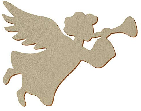 Bronzener Holz Weihnachtsengel - 5-50cm Breite - Deko Zuschnitte Größenauswahl, Größe:35cm, Pack mit:10 Stück