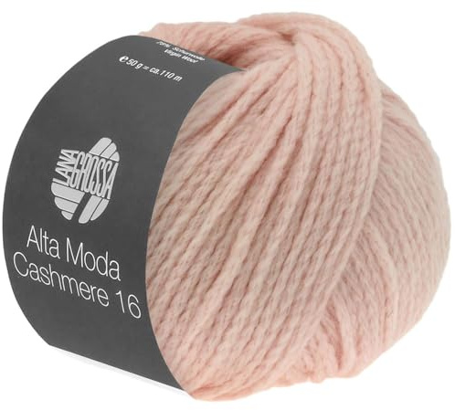 LANA GROSSA Alta Moda Cashmere 16 | Feinste 16 Mikron Merinowolle mit Kaschmiranteil | Handstrickgarn aus 78% Schurwolle (Merino) 12% Kaschmir & 10% Polyamid (Nylon) | 50g zum Stricken | 110m Garn 39