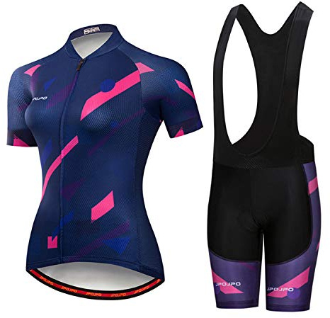 Radtrikot Damen Set Kurzarm Sommer Rennrad Trikot Set Damen Radbekleidung Fahrradbekleidung 4D Gel Gepolstert Fahrradtrikot Set
