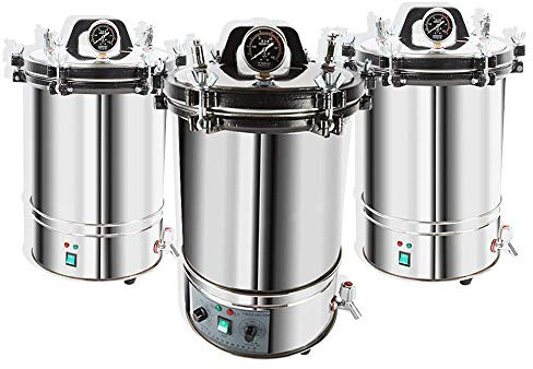 hzexun Stérilisateur à vapeur électrique en acier inoxydable pour équipement médical dentaire (réglage du temps, 18 l)