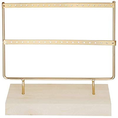 RUBY - Organizador de Joyas, Expositor de Pendientes de Madera y Metal, Joyero Soporte Vintage, Jewelry Organizer, Joyeros Colgador Pendientes
