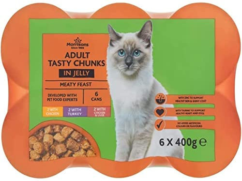 Morrisons Cat Food Meaty Feast Chunks In Jelly, 6 x 400g