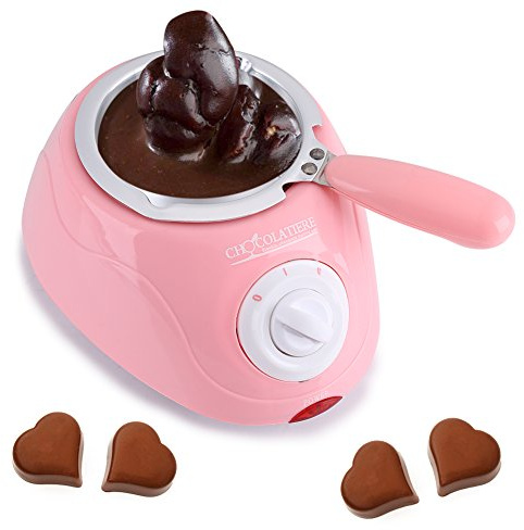 Schokoladen-Schmelztopf Mini Elektrisches Schokoladen-Süßigkeits-Herstellungs-Set mit DIY-Formen-Set für Hausgemachte Süßigkeitsbutter-Käse-Herstellung(Pink)