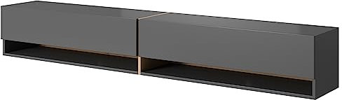 Selsey TV Schrank Board Sideboard Fernsehtisch Fernsehschrank 200 cm Hängend Mit Eiche Artisan Akzent Graphit Mirrgo