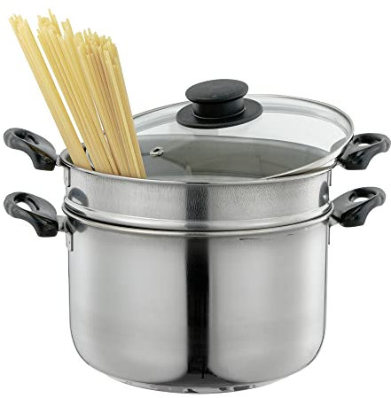 Baroni Home Padella Antiaderente, Pastaiola piano cottura Induzione, gas ed elettrico, Made in Italy, Pastaiola Alluminio, 20 cm