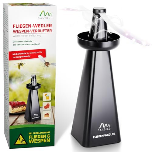 GARDIGO® Anti Vespe da Esterno | Scaccia Mosche da Tavolo | Allontana Insetti dal Cibo | Anti Mosche da Interno | Ventilatore per Mosche | Antizanzare Giardino | Repellente Vespe | Protezione Insetti