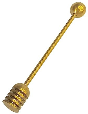 Cucchiaio da miele in acciaio inox, 16 cm, a nido d'ape, per barattoli di miele, erogazione di gocce di miele (oro)