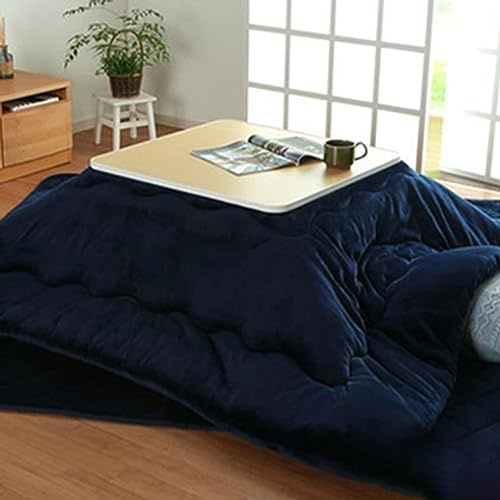 Kotatsu Kotatsu Tisch Kotatsu Heiztisch 4-teiliges Set Heiz-Kotatsu Für Wohnzimmer Im Winter Wohnzimmer Quadratischer Kotatsu Tisch (Color : Blau, S : 80 * 80 * 45cm)