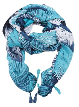 QUEEN HELENA Warmer Winterschal für Damen SC22-14 blau, Einheitsgröße