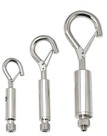 GamirA Crochet à Ressort Automatique en câble métallique avec Serrure, Corde à Linge Suspendue réglable, Garde-Corps de Tente, Accessoires de quincaillerie Solides et durables (Color : SmallX10PCS)
