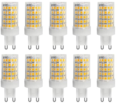 HUAMu G9 LED Lampe 10W, Ersatz 50W-100W Halogenlampe, 1000LM, Warmweiß 3000K, Kein Flackern, Nicht Dimmbar, G9 Glühbirnen für Kronleuchter, Deckenleuchten, Wandleuchten, AC 220-240V, 10er Pack