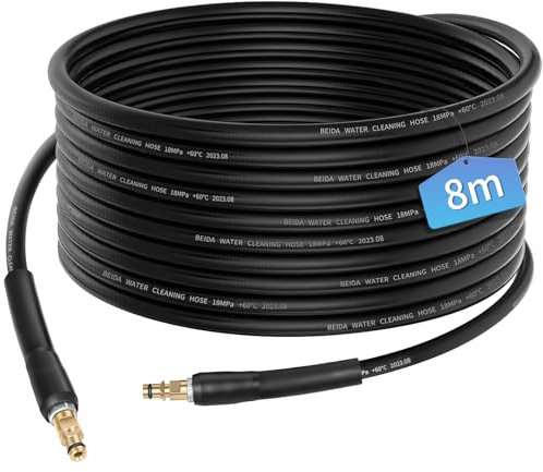 RUKHOOL 8M Flexible Tuyau pour Kärcher K2 K3 K4 K5 K6 K7 Nettoyeur Haute Pression Accessoires Rallonge Tuyaux de Rechange Pièces Détachées Tuyaux D'extension avec Connecteur Rapide Poignée