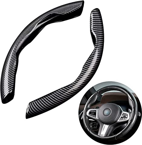 XMSCN Lenkradbezug Kohlefaser Auto Universal Anti-Rutsch Lenkradbezüge 36,7-38,1 cm für Ultraleichter Lenkradhülle für Meisten Auto, SUV, LKW, Verbesserte Griffigkeit und Haltbarkeit