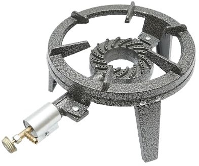 Fornellone a Gas Portatile in Ghisa, 280 x 106 mm, Bruciatore 103 mm, 4 kg, Fornello Ghisa per Campeggio e Esterni