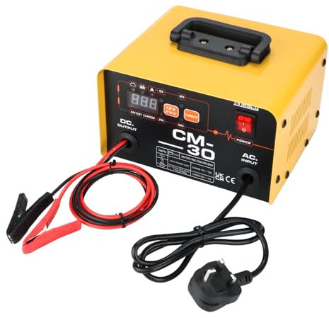 Anesty Car Battery Charger 12V 24V 20-250Ah Smart Lead-acid Battery Charger Automatic Heavy Duty Car Battery Charging Unit for Van Motorcycle Boat AGM GEL Lead-acid Battery