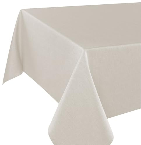 Tischdecke Wien Home, Moderne Tischwäsche mit Fleckschutz für das ganze Jahr, beige sandgrau, 140x220 cm