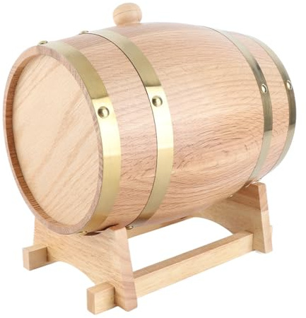 KIMISS Brewing in Casa e Vinificazione/distributore di Barili da Vino in Quercia per Whisky in Legno in Legno Vintage in 3L, Bourbon, Tequila