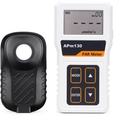 APM130 PAR Meter Light Intensity Energy Meter Optical Meter Split Type Sensor Light Energy Monitor for Plants Greenhouse Home & Office