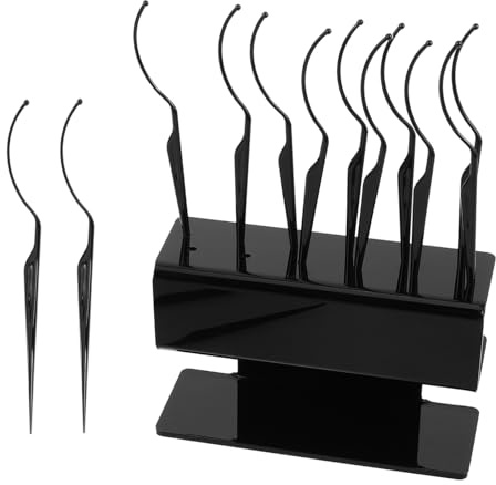 PENIKOKO Soporte con Negro Plástico para Pestañas Extensiones en Curvas 12 Varillas Diseño Elegante para Almacenamiento y Salones Maquillaje Personal