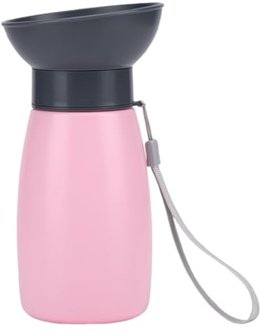 Botella de agua para perros, dispensador de bebidas para mascotas de 600 ml, recipiente de tamaño mediano a prueba de fugas para uso en caminatas, material ligero y portátil, botella de agua para