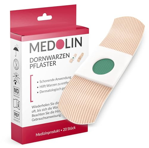 Medolin® Dornwarzen Pflaster - Mit Salicylsäure - Einfache Anwendung - Dornwarzen entfernen Fuß, 20 Stück
