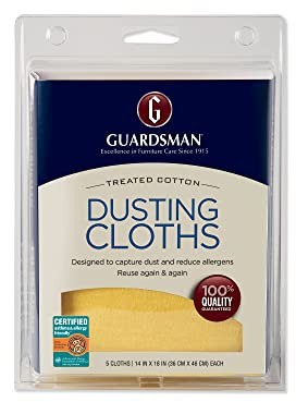 Guardsman Wood Furniture Dusting Cloths - 5 Pre-Treated Cloth - Captures 2x The Dust of a Regular Cloth, Specially Treated, No Sprays or Odors - 462700