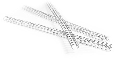 Pavo - Premium WireBind Drahtbinderücken A4, 14,3 mm, 34 Schlaufen, 3:1 Teilung, für 100-125 Blatt, Silber, Packung mit 100 Stück - 8002375