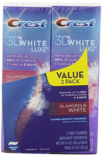 Crest 3D White Luxe Glamorous White, Vibrant Mint Flavor Whitening Toothpaste - 4.1 Oz Ea, Twin Pack